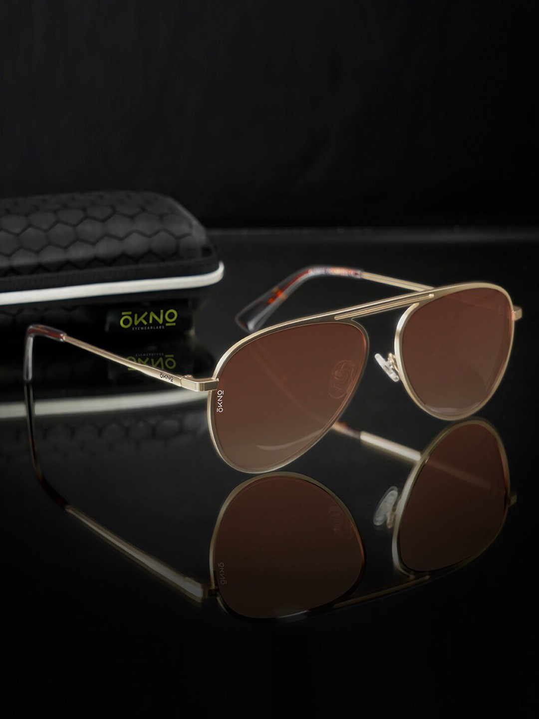 

OKNO Unisex Aviator Sunglasses with Polarised and UV Protected Lens OKNORyuSntC1, Brown