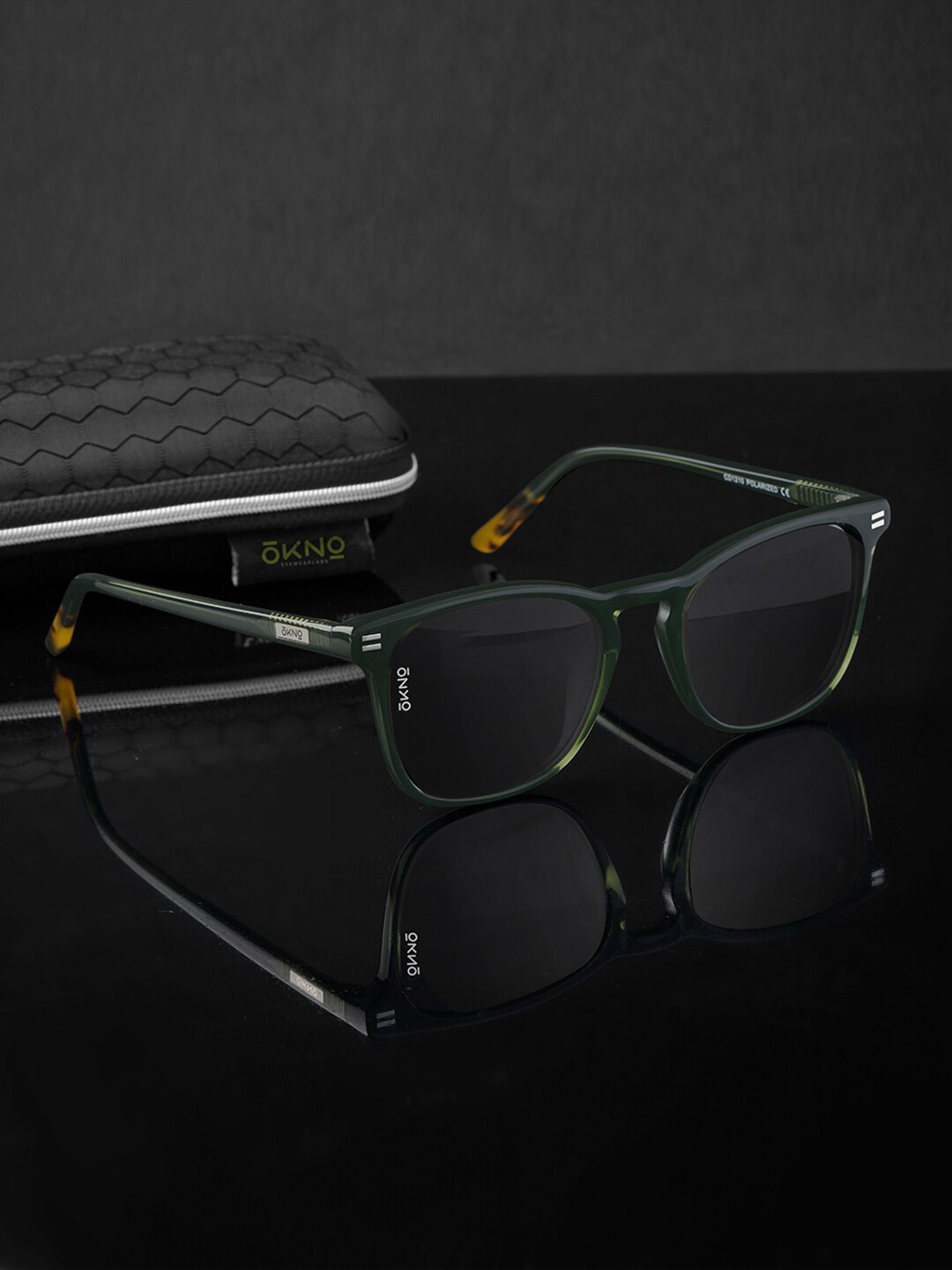 

OKNO Unisex Square Sunglasses with Polarised Lens OKNOCarterMBC1, Black