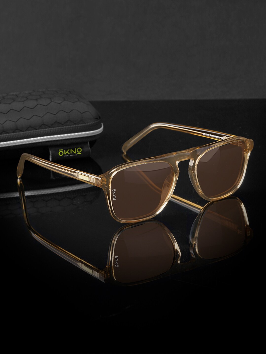 

OKNO Haydn Unisex Square Sunglasses with Polarised Lens OKNOHaydnMBC2, Brown