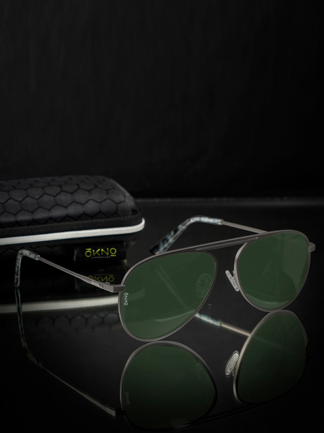 

OKNO Unisex Aviator Sunglasses with Polarised Lens OKNORyuSntC4, Green