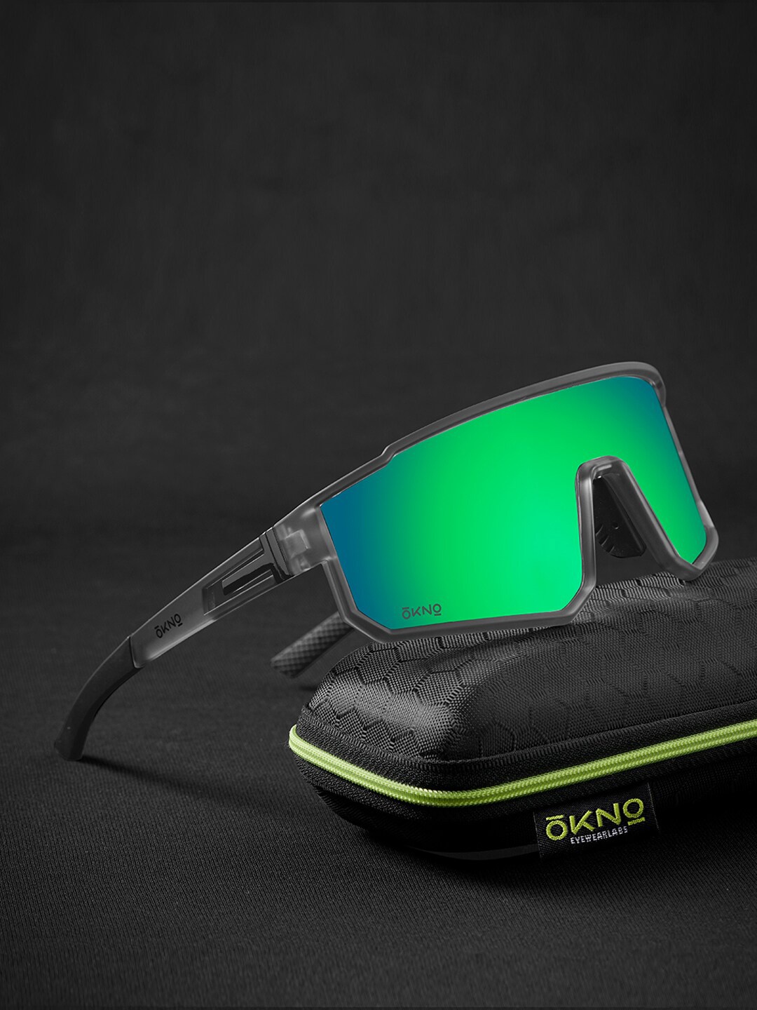 

OKNO Ryker Unisex Rectangle Sunglasses with Polarised Lens OKNORykerFKC6, Green