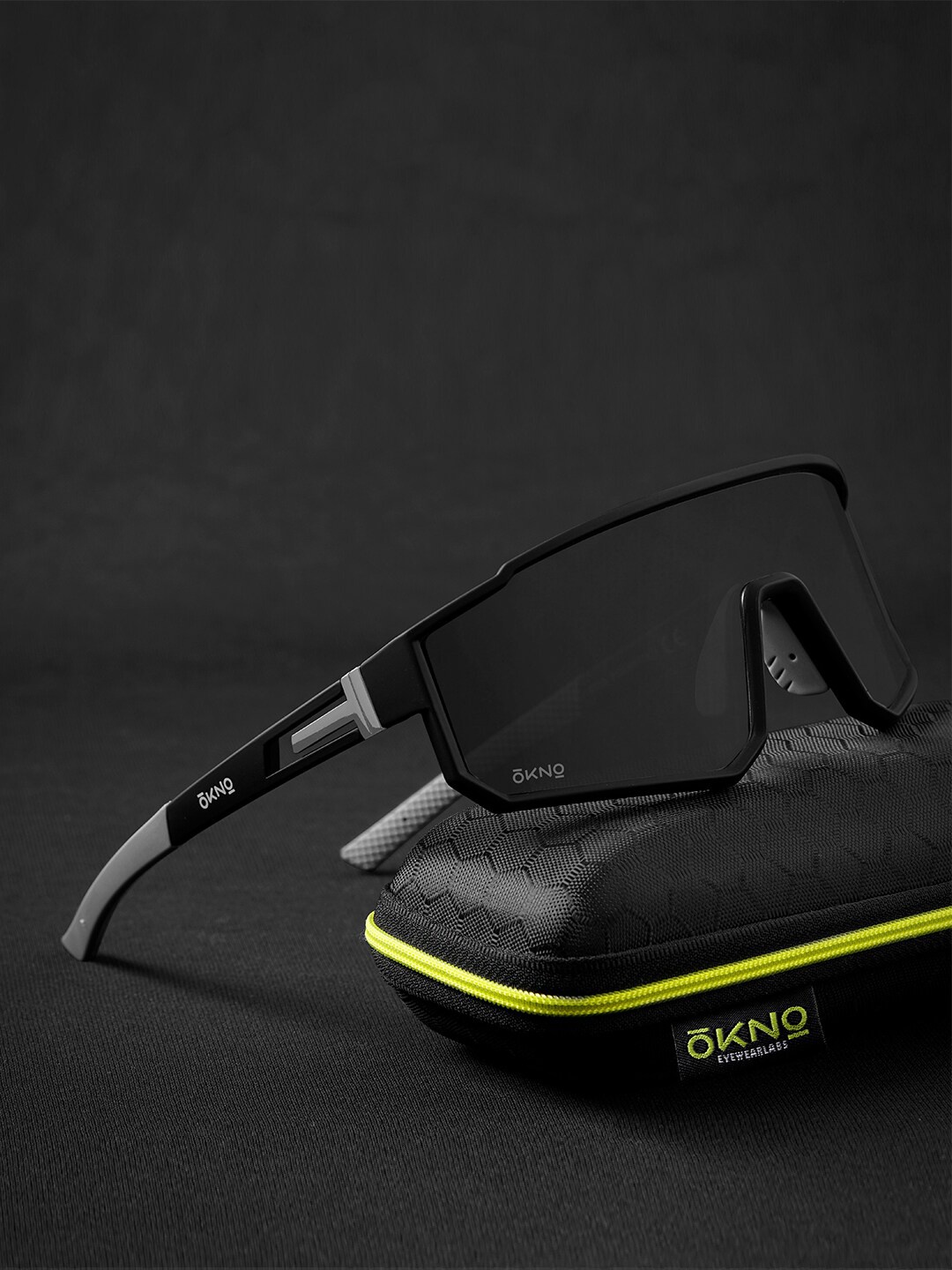 

OKNO Unisex Rectangle Sunglasses with Polarised Lens OKNORykerFKC1, Black