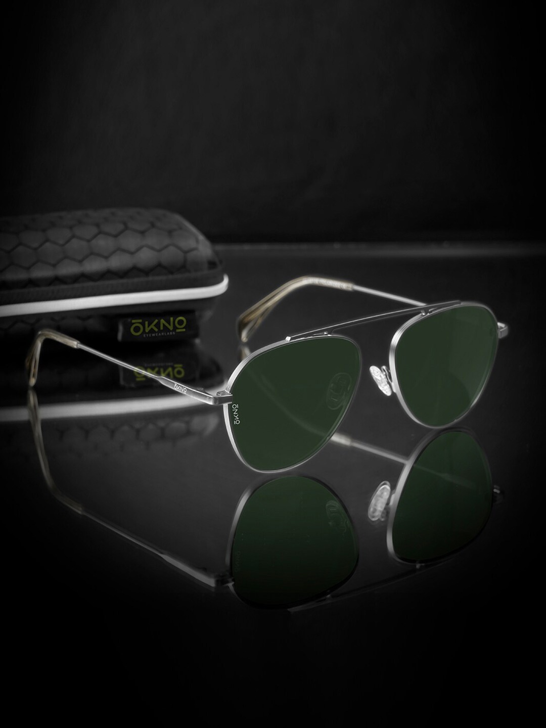 

OKNO Unisex Aviator Sunglasses With Polarised Lens OKNOLucaSntC4, Green