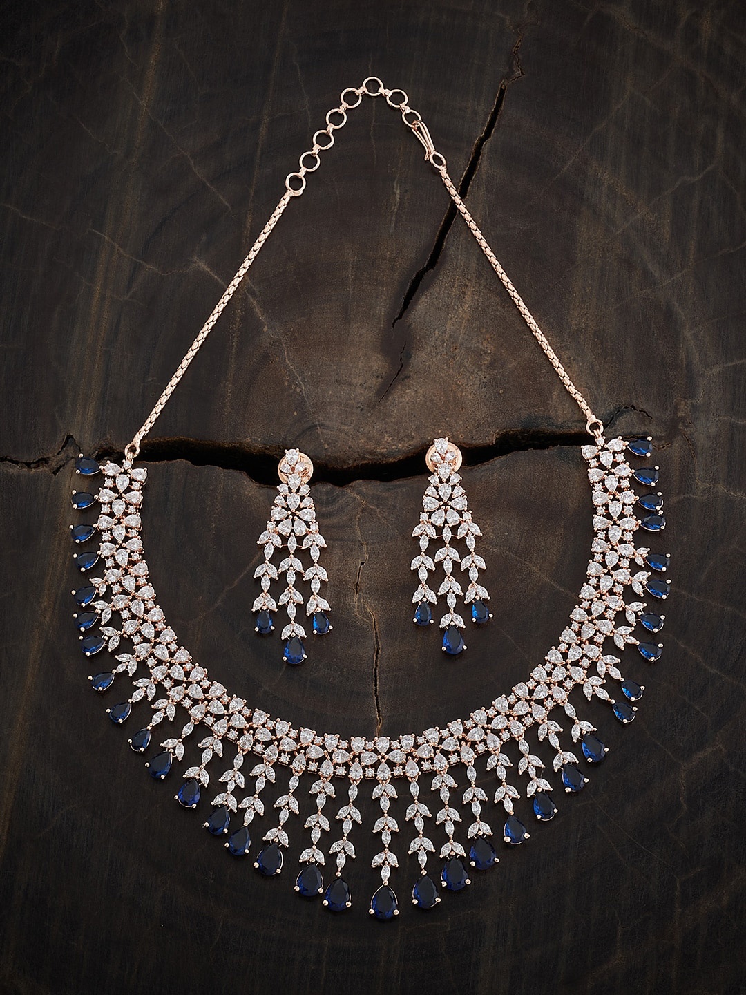 

Kushal's Fashion Jewellery Rose Gold Plated Cubic Zirconia Jewellery Set