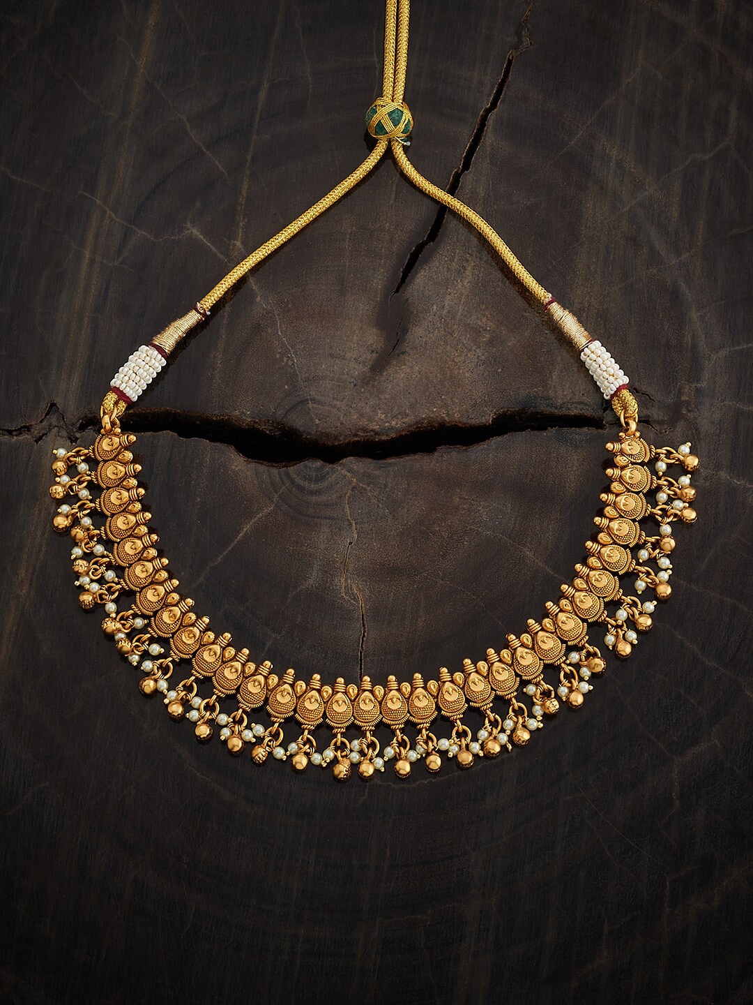 

Kushal's Fashion Jewellery Copper Gold-Plated Beads Beaded Antique Necklace