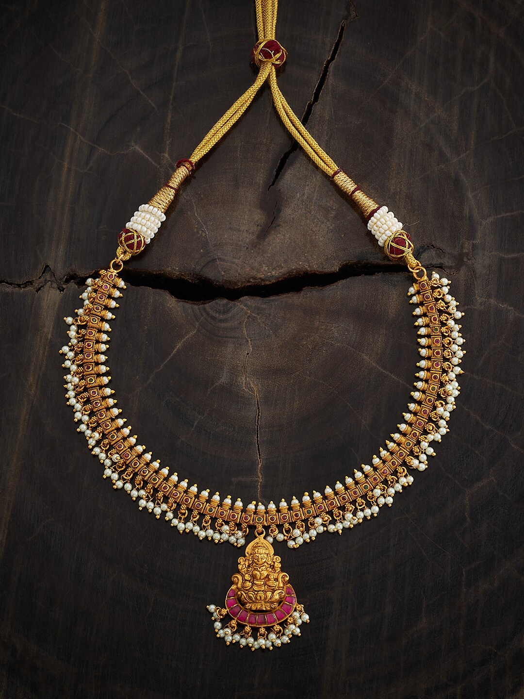 

Kushal's Fashion Jewellery Copper Gold-Plated Artificial Beads Beaded Antique Necklace