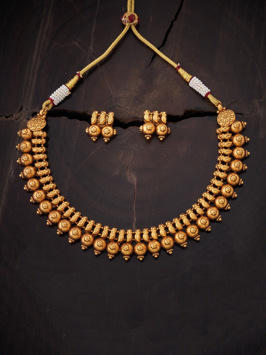 

Kushal's Fashion Jewellery Gold Plated Antique Jewellery Set