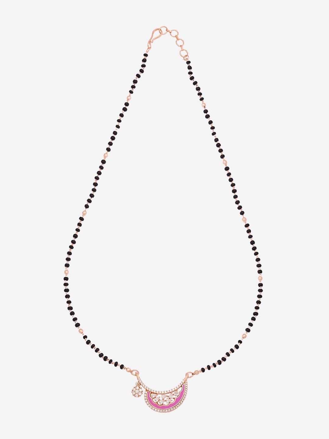 

Kushal's Fashion Jewellery Rose Gold-Plated Zircon Studded Mangalsutra