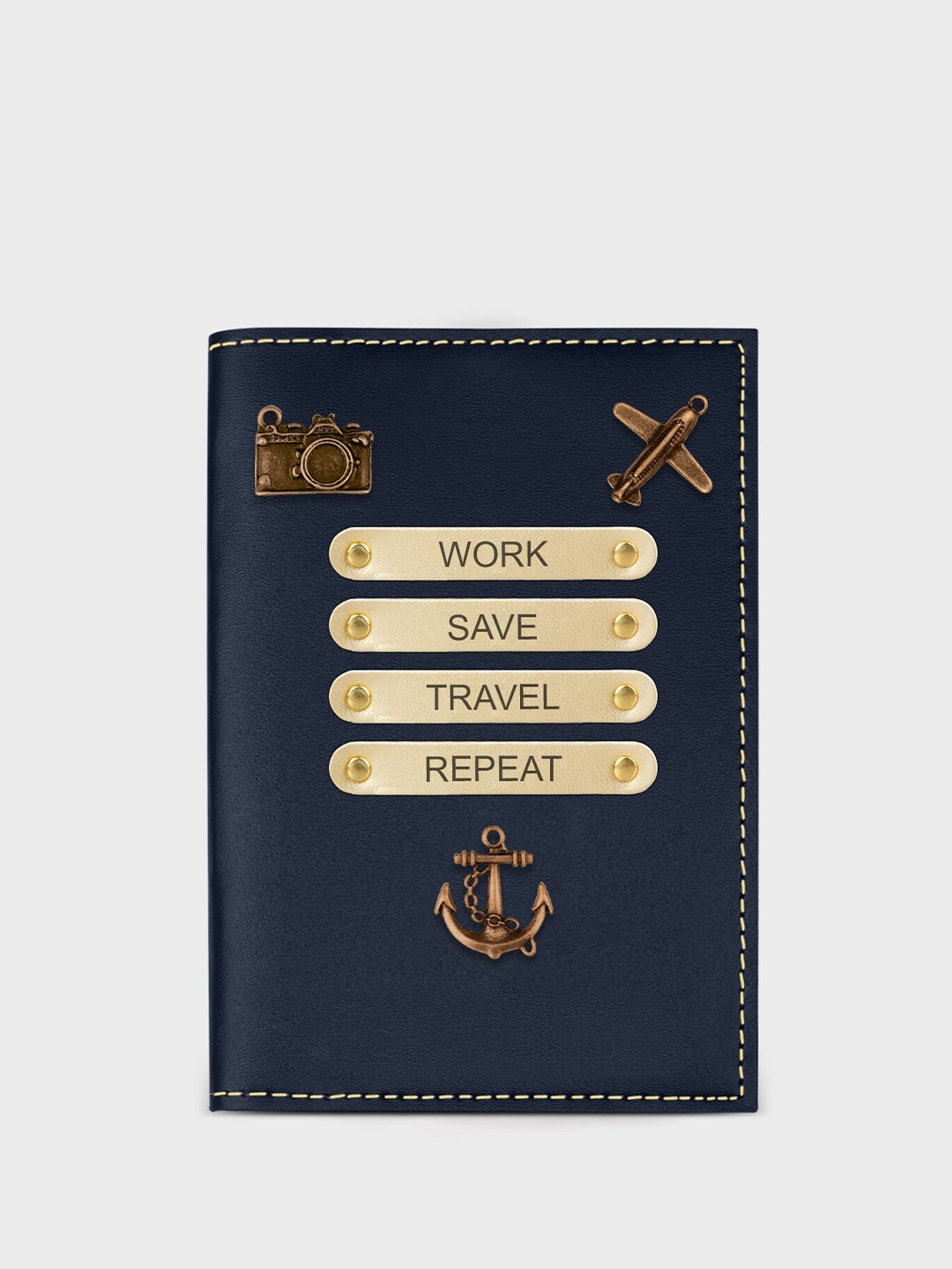 

The Wallet Store Men Leather Passport Holder, Navy blue