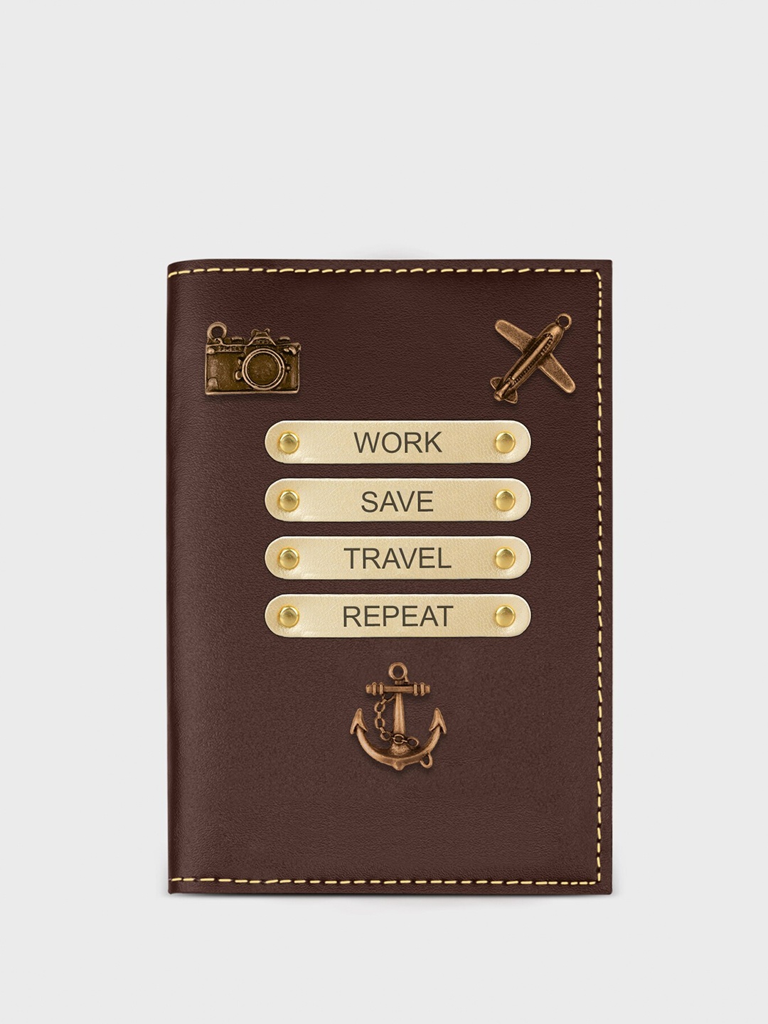 

The Wallet Store Men Printed Leather Card Holder, Brown