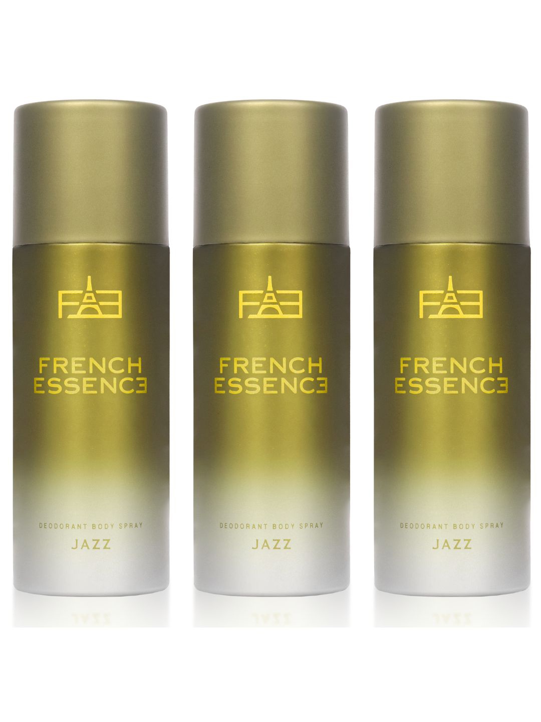 

FRENCH ESSENCE Set Of 3 Luxury Jazz Long Lasting Deodorant - 150ml Each, Yellow