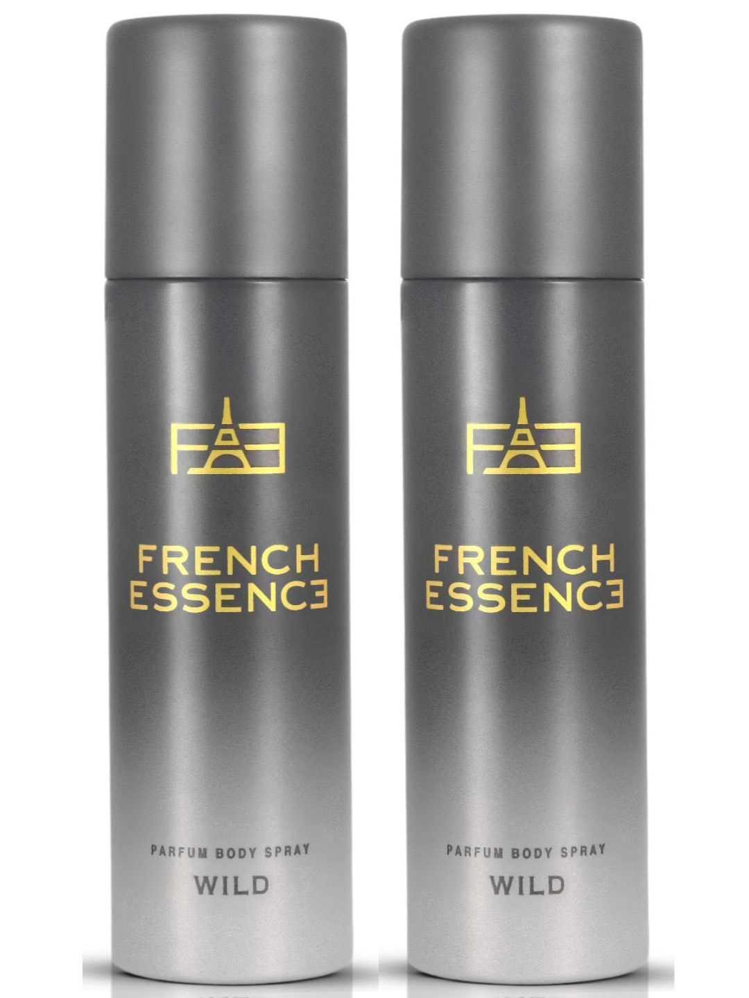 

FRENCH ESSENCE Set of 2 Wild Long Lasting Deodorant Body Spray - 120 ml each, Grey