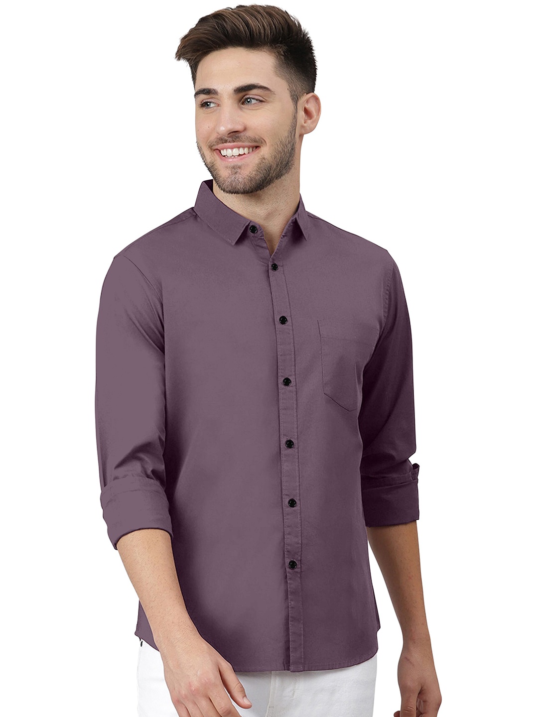 

KHUSHI CREATION Men Slim Fit Casual Shirt, Lavender