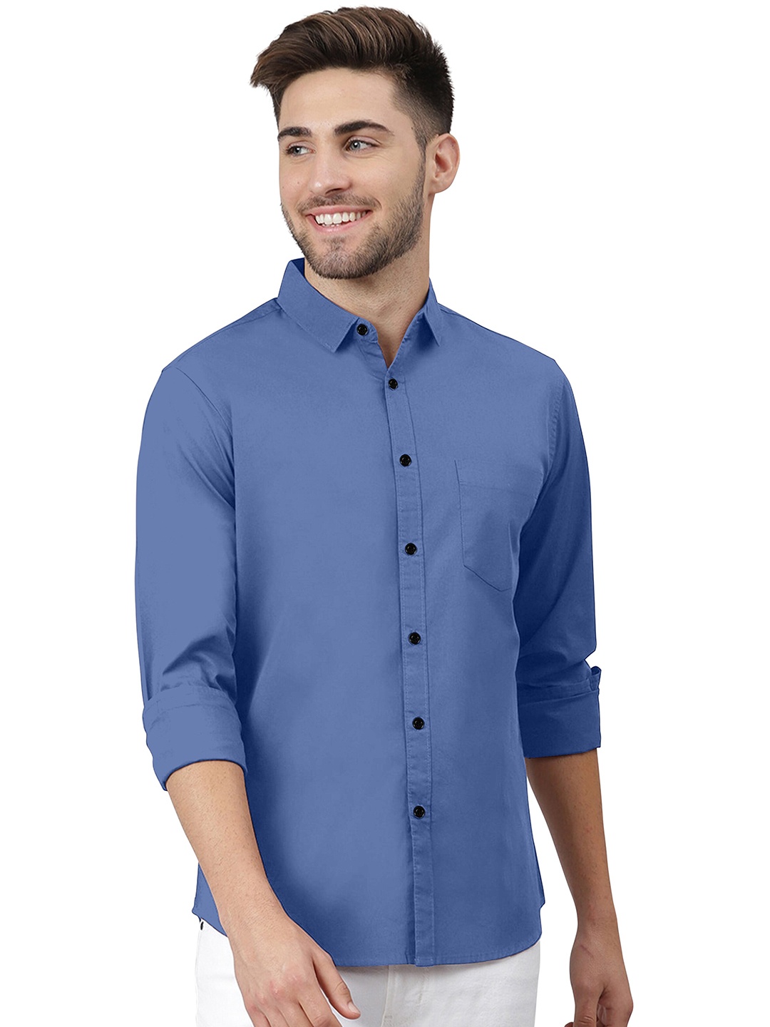 

KHUSHI CREATION Men Slim Fit Casual Shirt, Blue