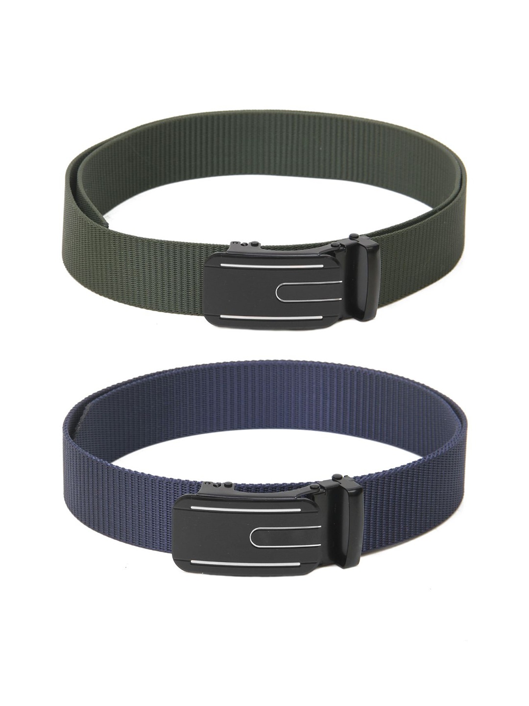 

Calvadoss Girls Set Of 2 Textured Belts, Green