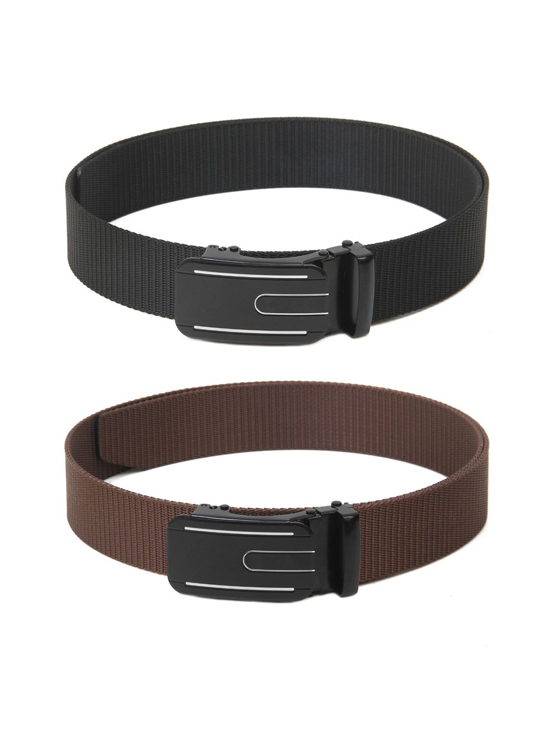 

Calvadoss Girls Set Of 2 Textured Belts, Black