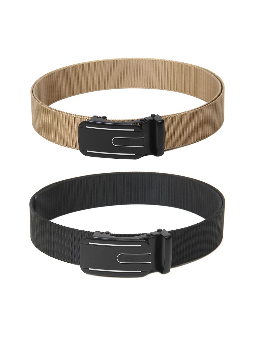 

Calvadoss Girls Set Of 2 Textured Belts, Beige