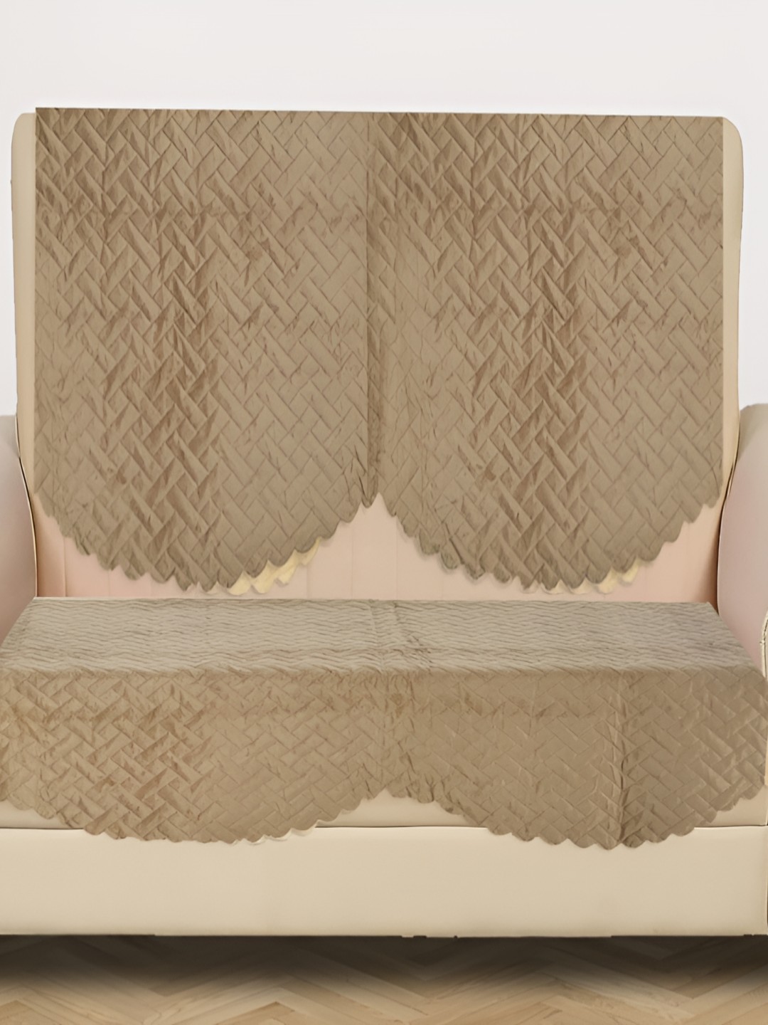 

RRC Brown Solid Velvet 4 Piece Sofa Cover