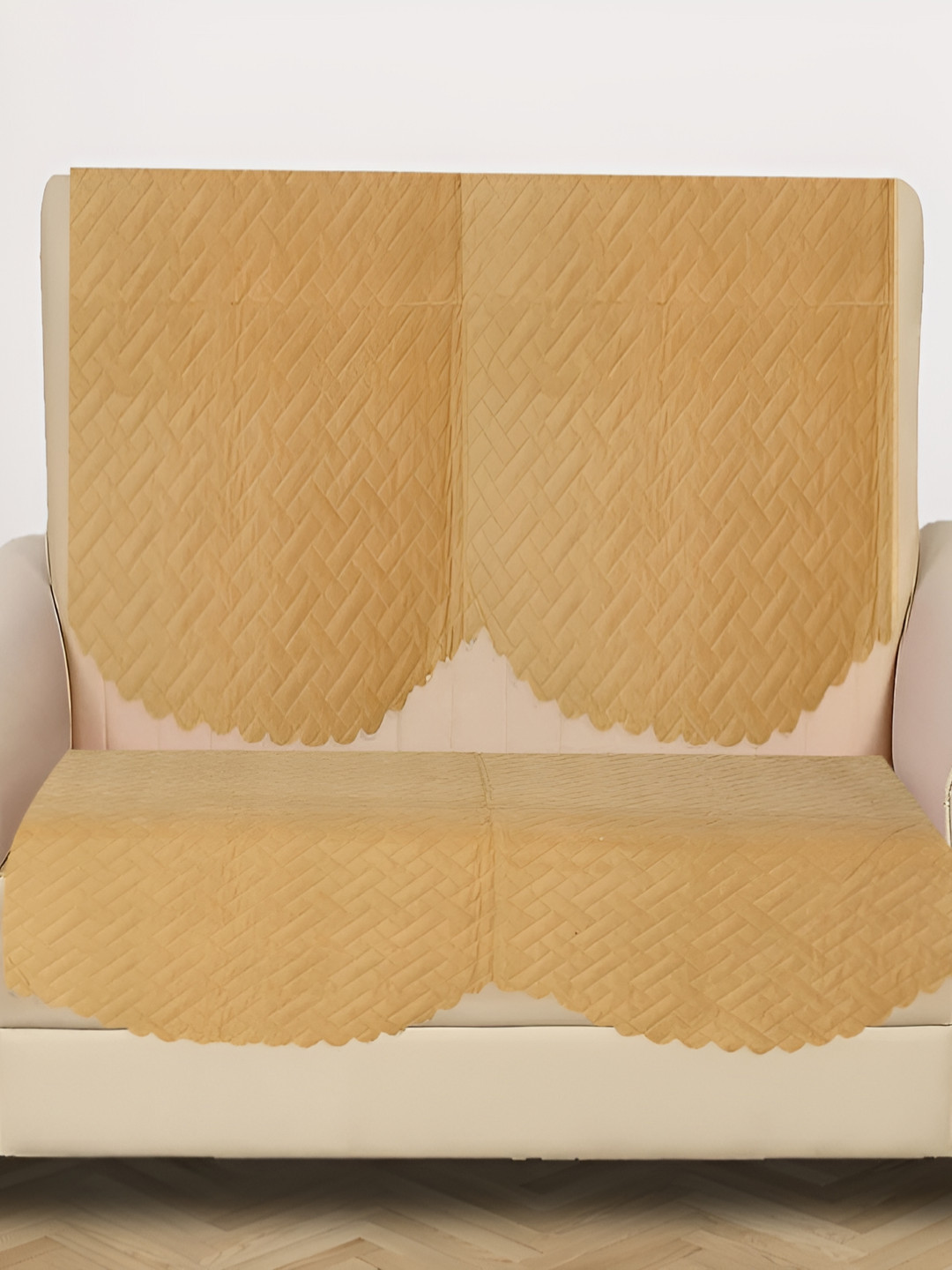 

RRC Beige Velvet 4 Piece Sofa Cover