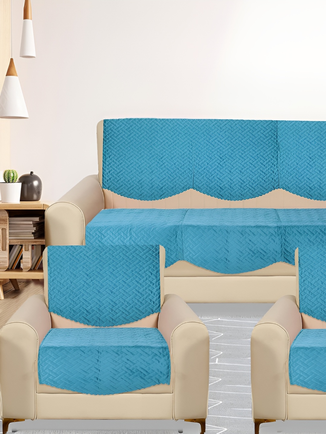 

RRC Sea Green 10 Pieces Sofa Covers