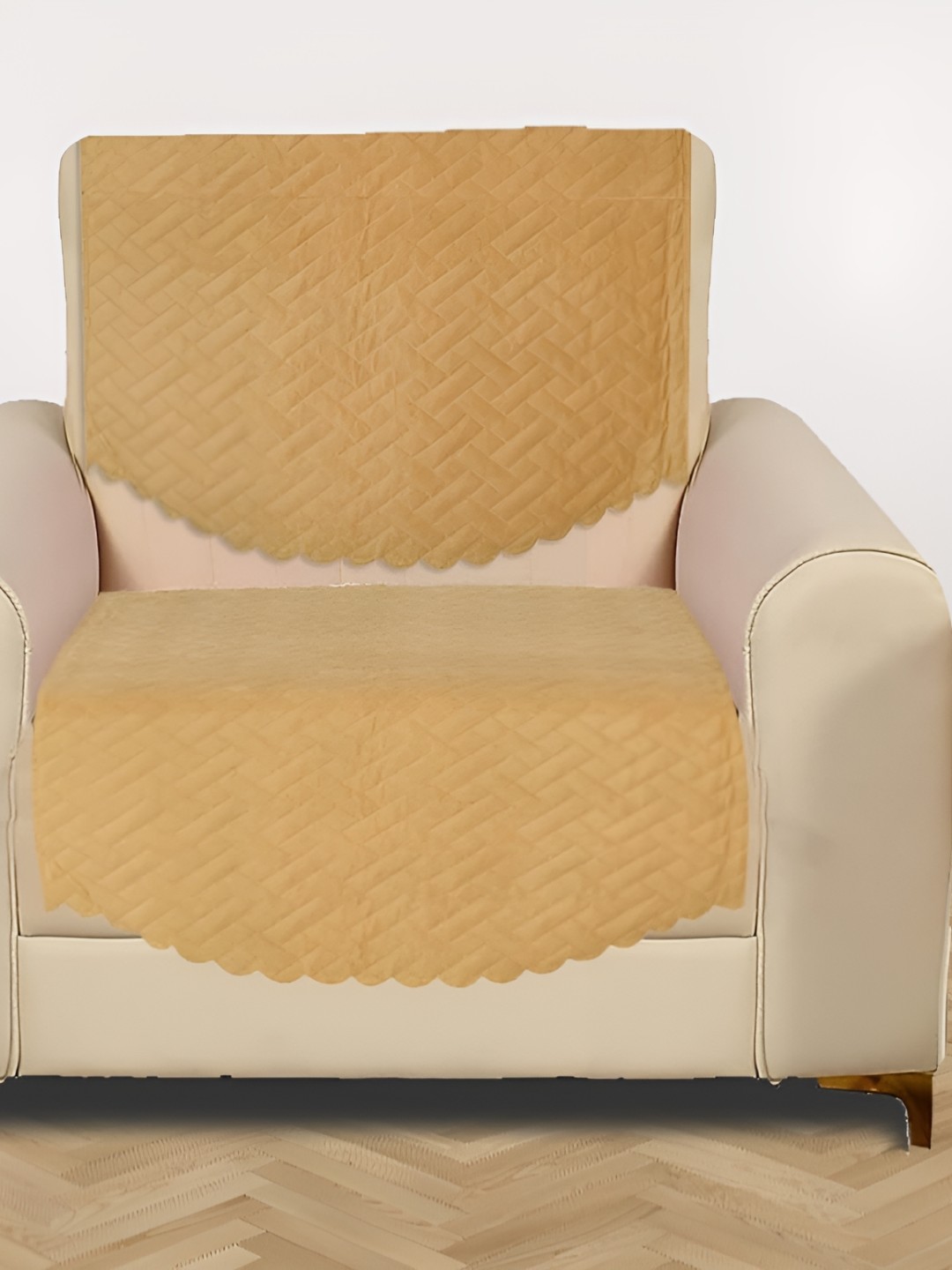 

RRC Beige Solid Velvet 2 Piece Sofa Cover