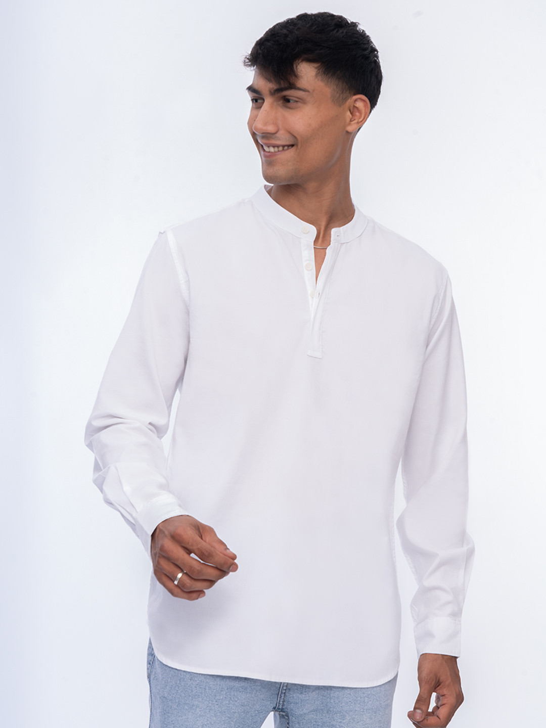 

Wellbi Men Pure Cotton Short Kurta, White