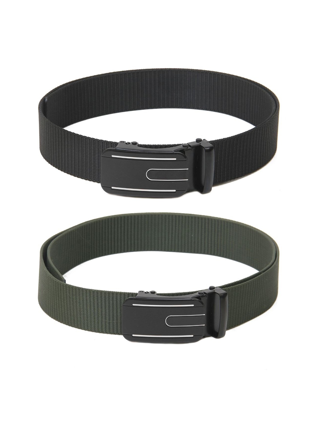 

Calvadoss Set Of 2 Textured Belt, Black