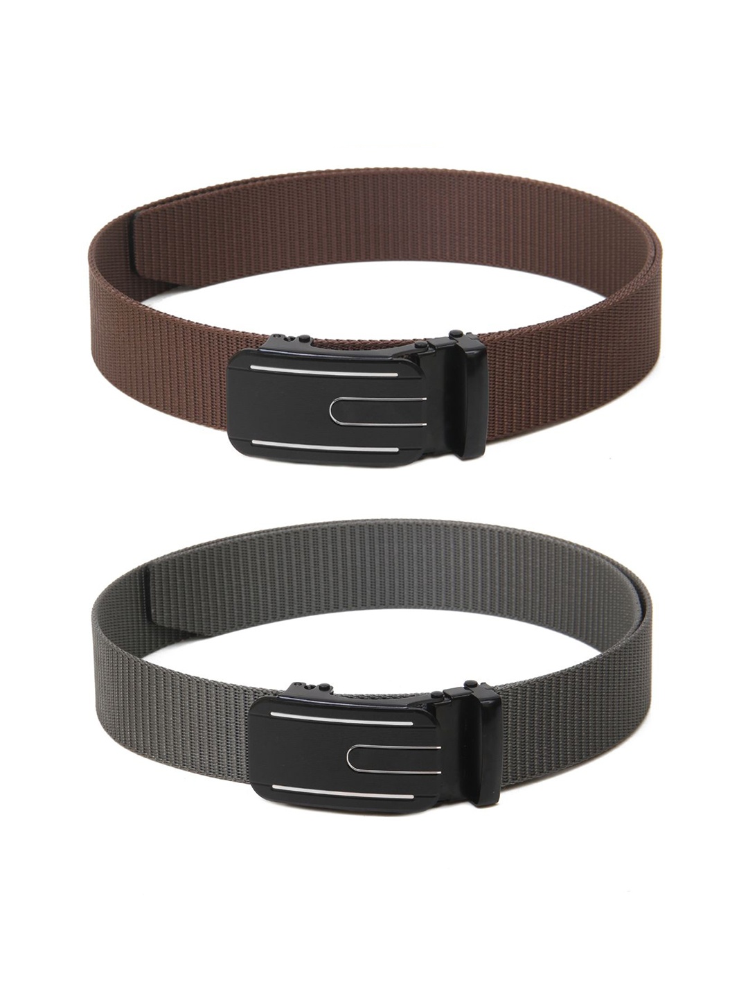 

Calvadoss Men Set Of 2 Textured Belts, Brown