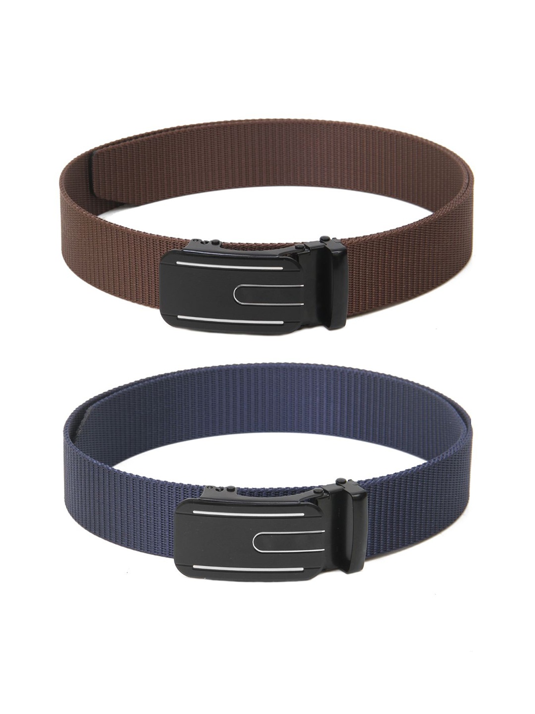 

Calvadoss Men Set Of 2 Textured Canvas Belts, Brown