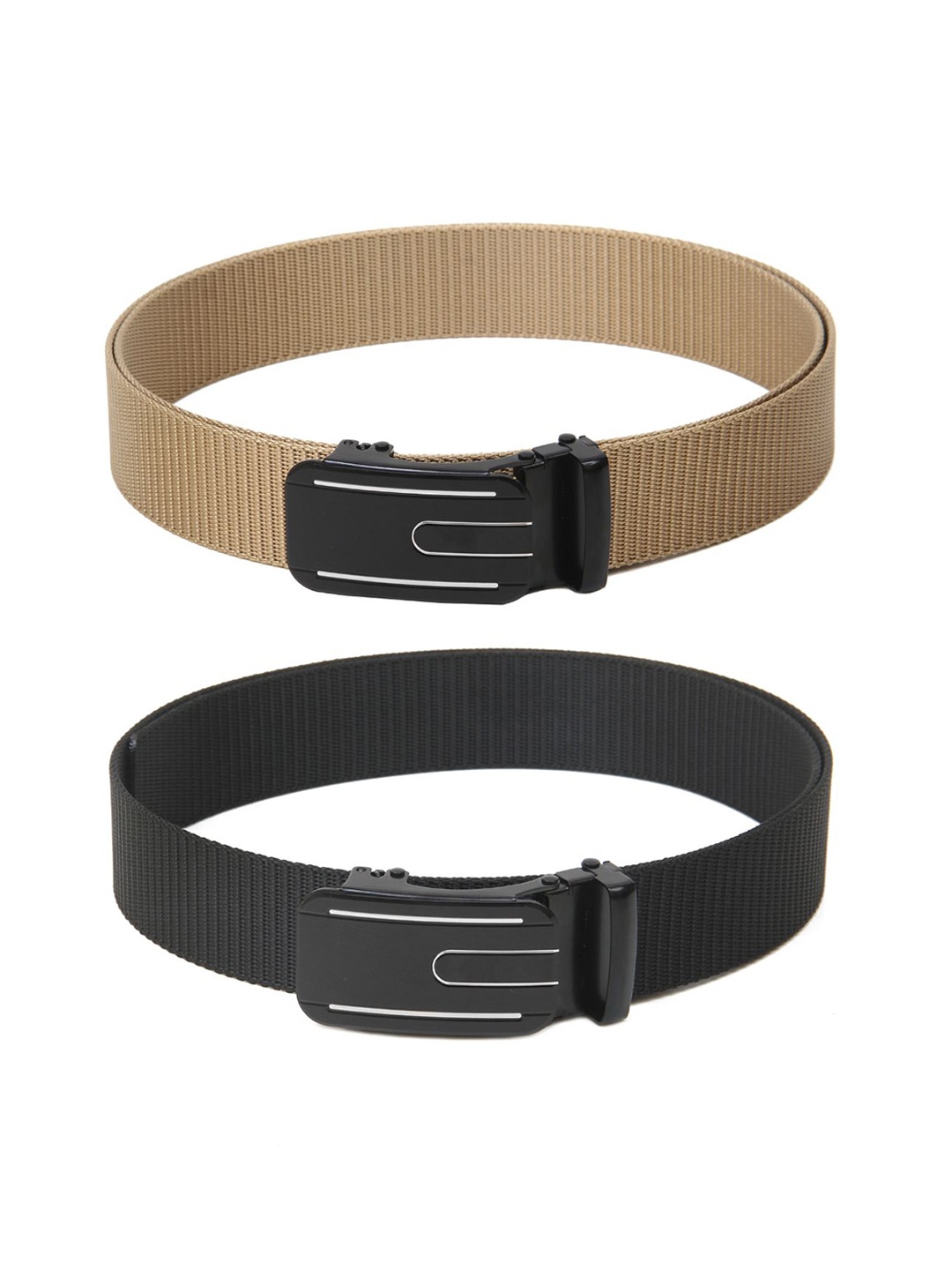 

Calvadoss Men Set of 2 Textured Belts, Beige