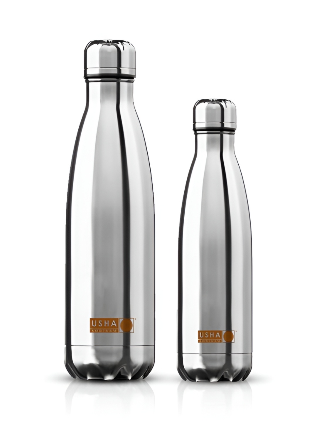 

USHA SHRIRAM Silver Toned 2 Pieces Double Wall Vacuum Stainless Steel Water Bottles