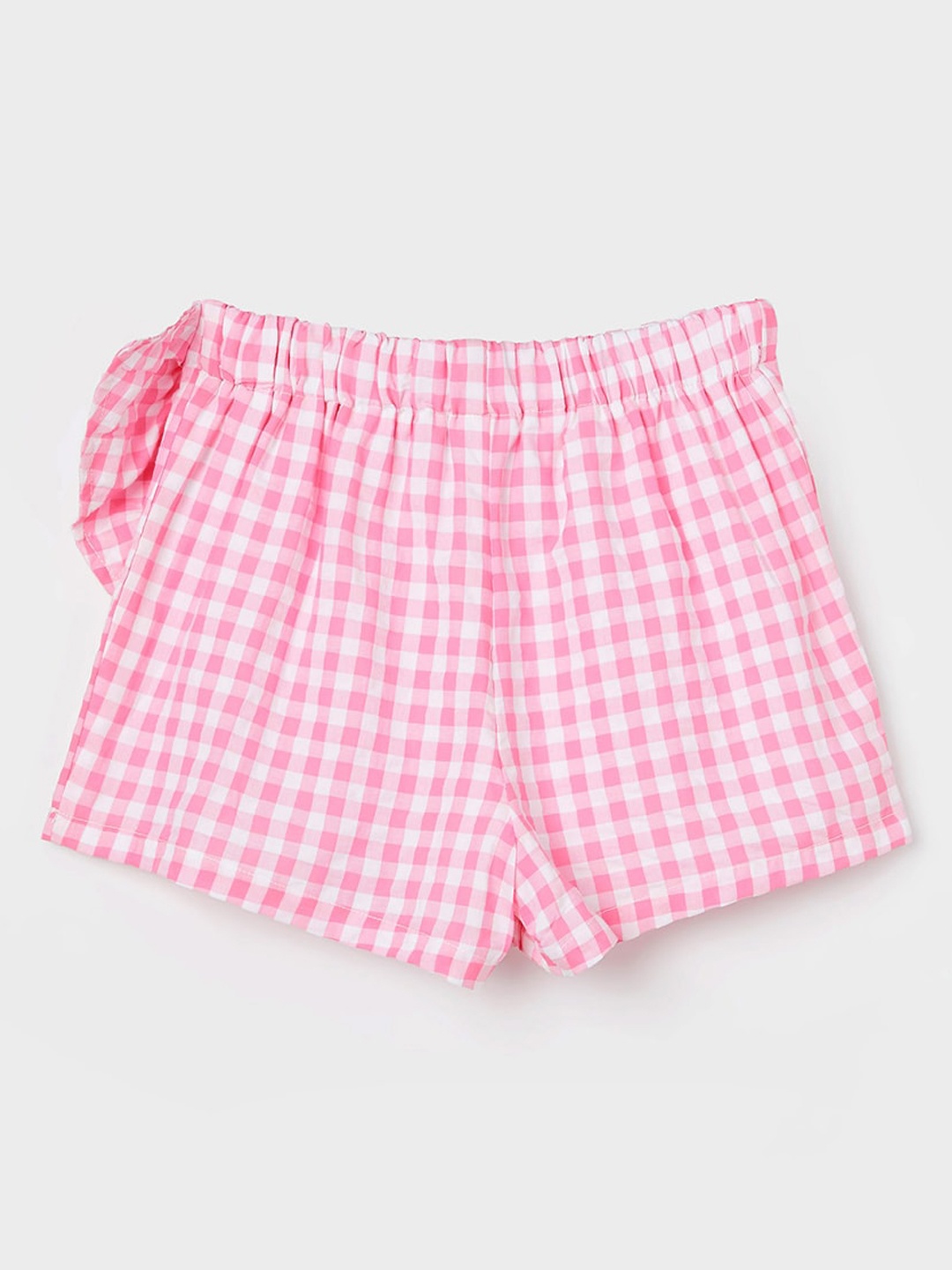 

Fame Forever by Lifestyle Girls Checked Pure Cotton Mini A-Line Skirts, Pink