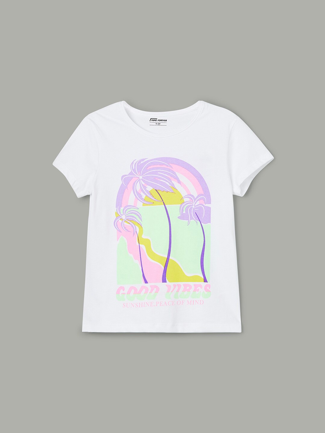

Fame Forever by Lifestyle Girls Printed Pure Cotton T-shirt, White