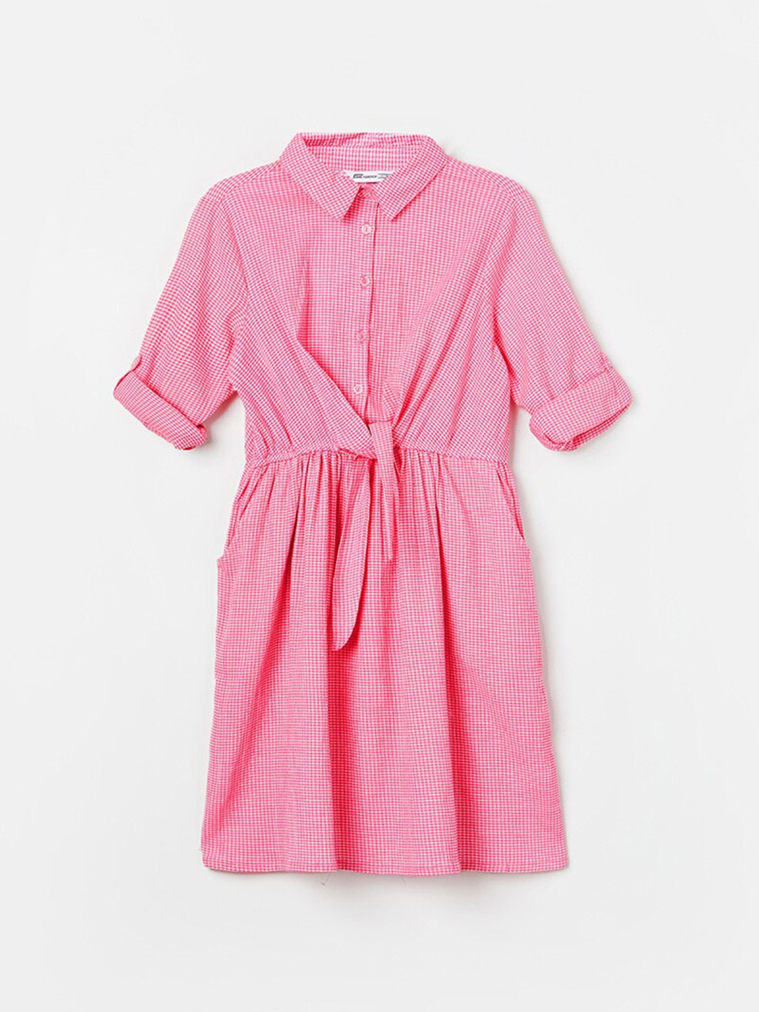 

Fame Forever by Lifestyle Girls Checked Shirt Dress, Pink