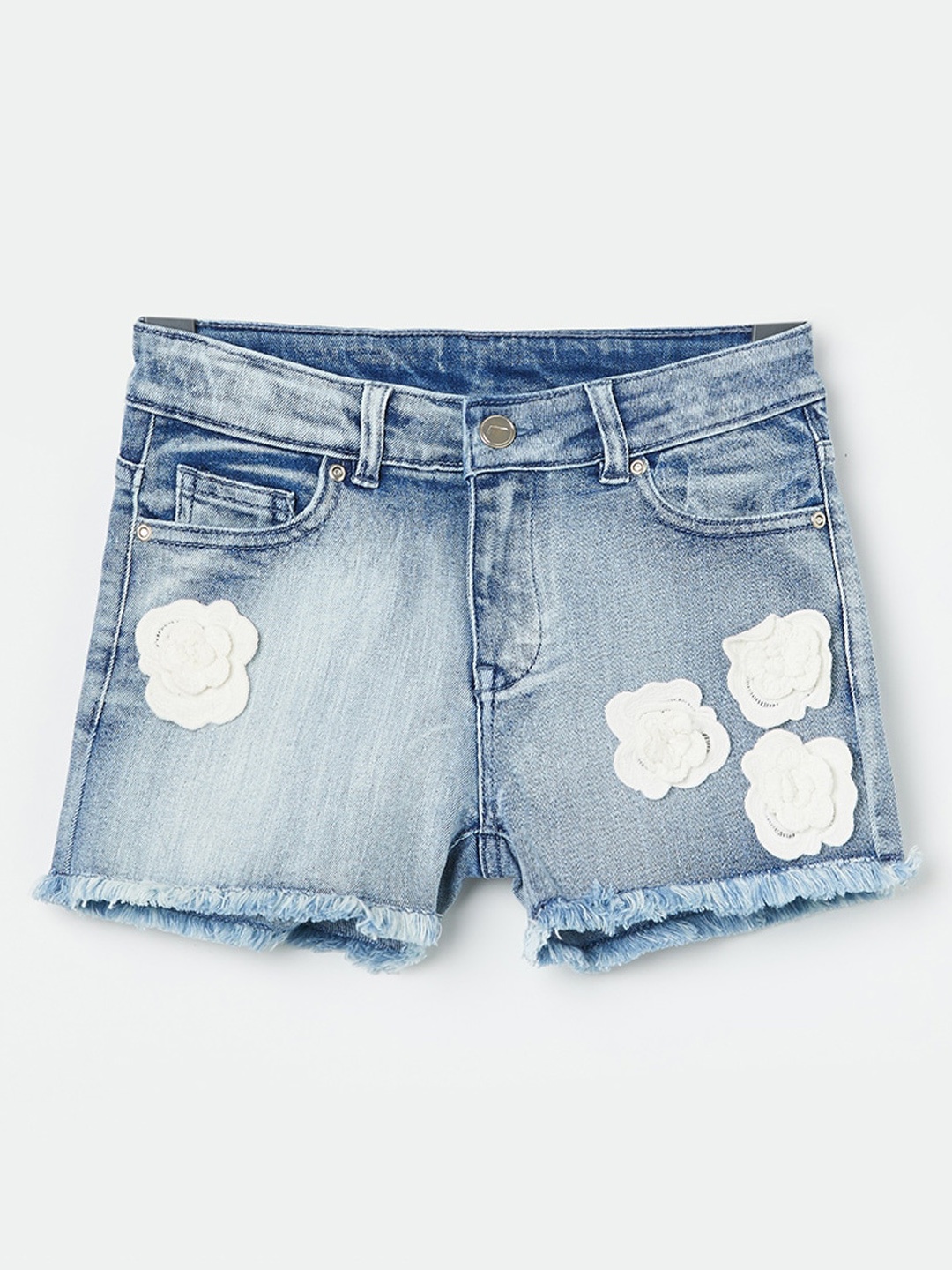 

Fame Forever by Lifestyle Girls Washed Denim Shorts, Blue