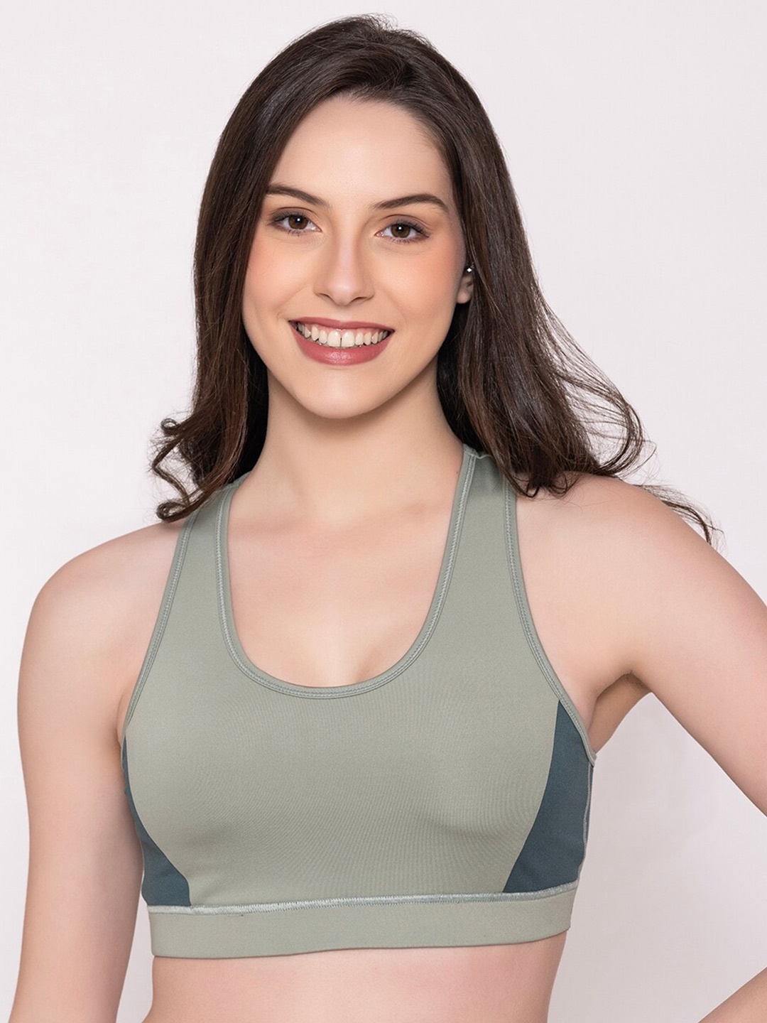 

Bonjour Full Coverage Lightly Padded Cotton Workout Bra With Moisture Wicking, Green