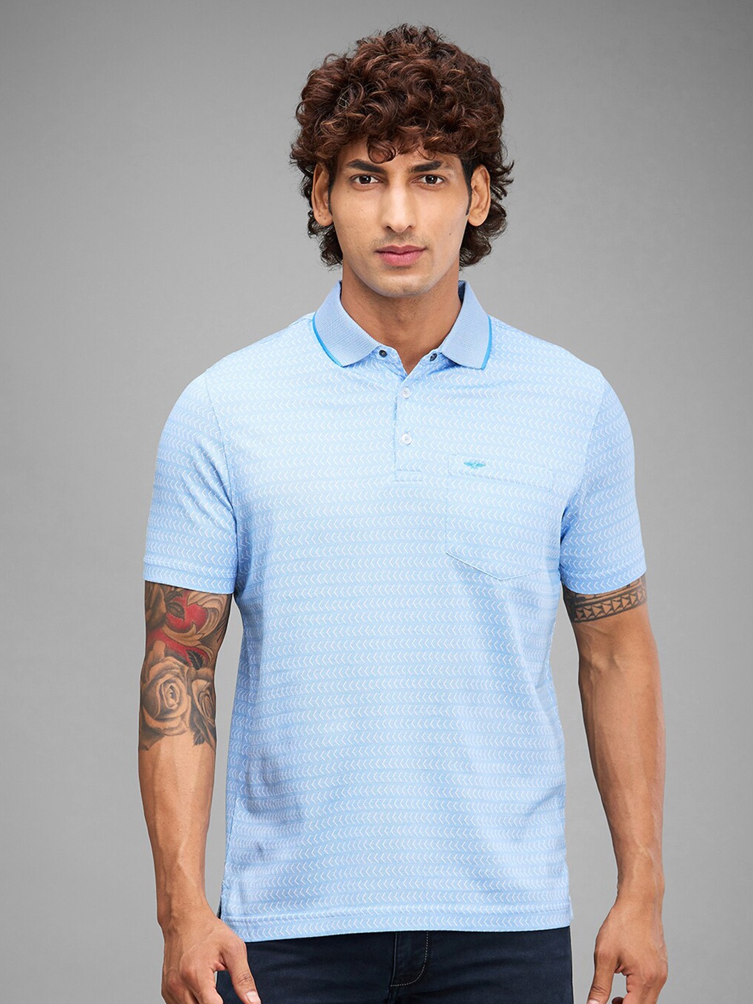 

Park Avenue Polo Collar Cotton Slim Fit T-shirt, Blue