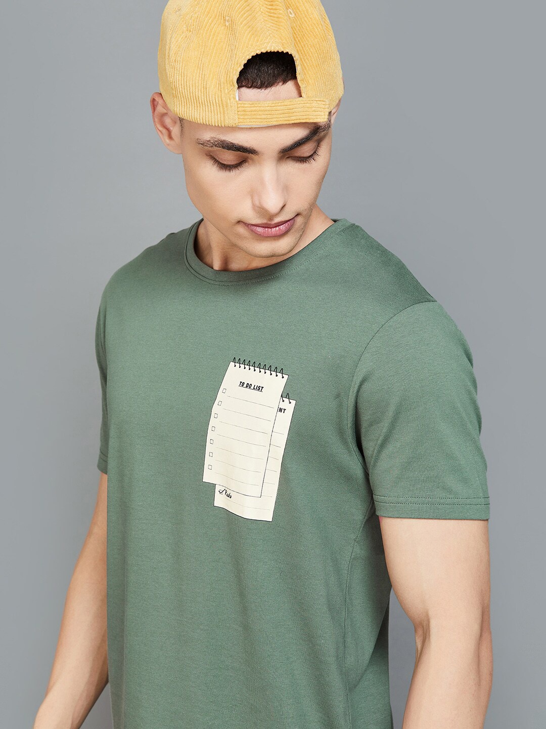 

Fame Forever by Lifestyle Round Neck Cotton Casual T-shirt, Olive