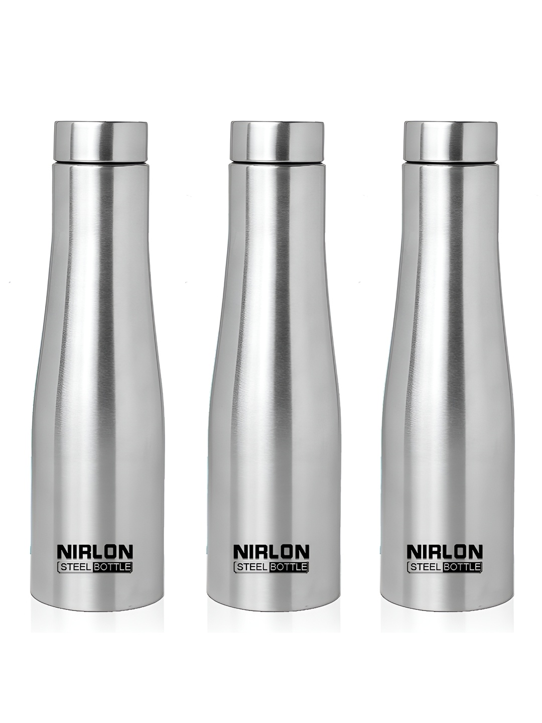 

NIRLON Silver-Toned 3 Pieces Stainless Steel Water Bottle 1000 ml Each