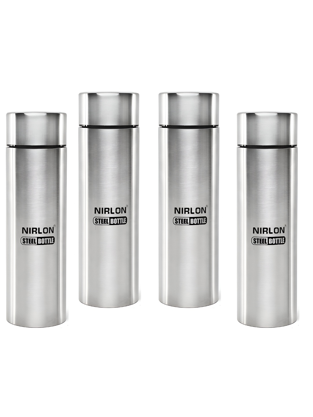 

NIRLON Silver-Toned 4 Pieces Stainless Steel Solid Water Bottle 1 ltr