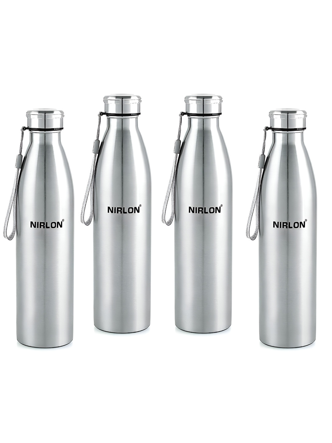 

NIRLON Silver-Toned 4 Pieces Stainless Steel Solid Water Bottle 1L