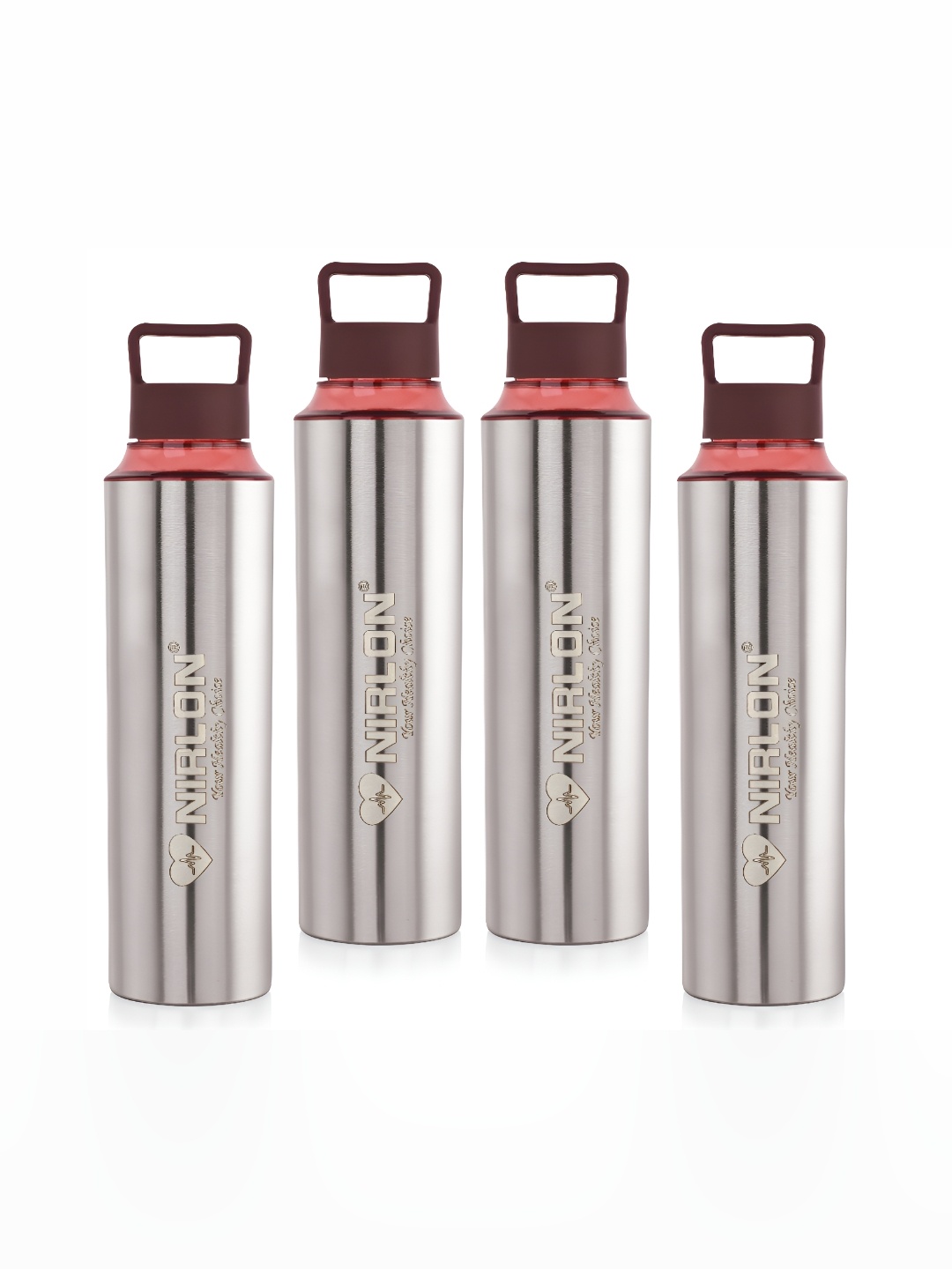 

NIRLON Brown & Silver-Toned 4Pcs Stainless Steel Water Bottles 900ml Each