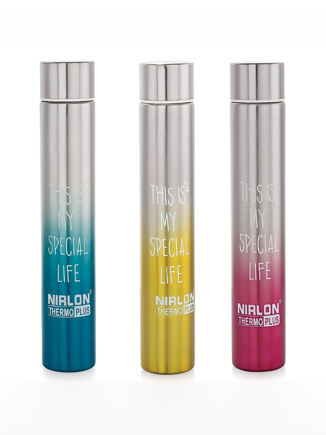 

NIRLON Silver Toned Stainless Steel Solid Water Bottle 310 ml