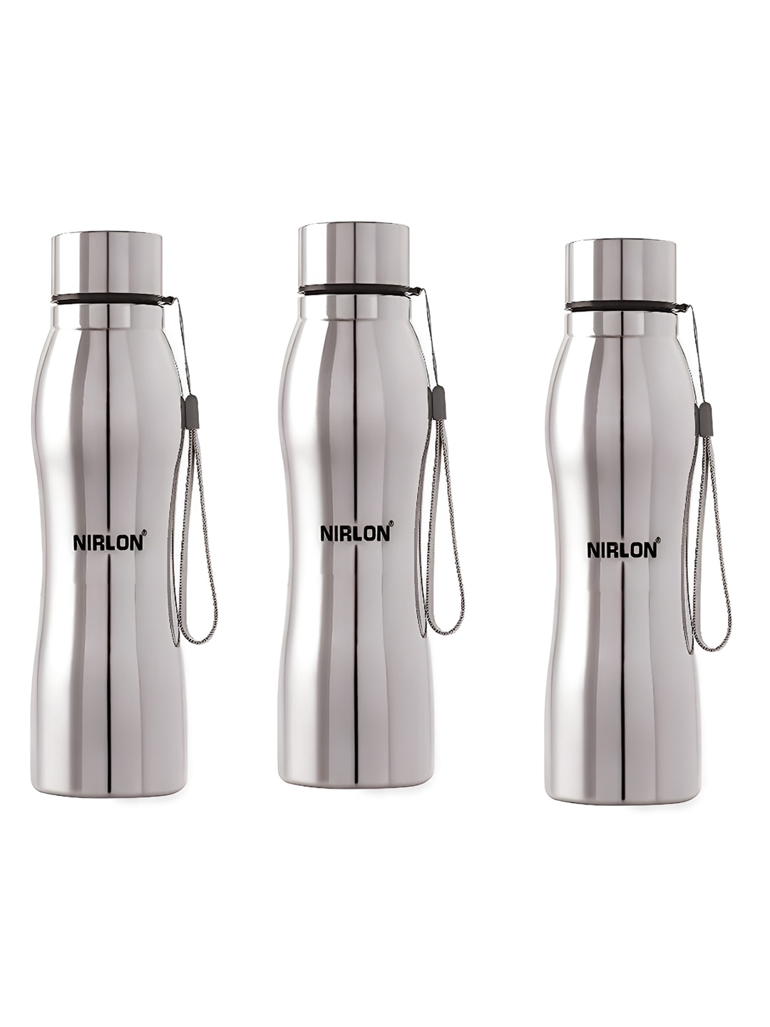 

NIRLON Silver-Toned 3 Pieces Water Bottles 1 L Each