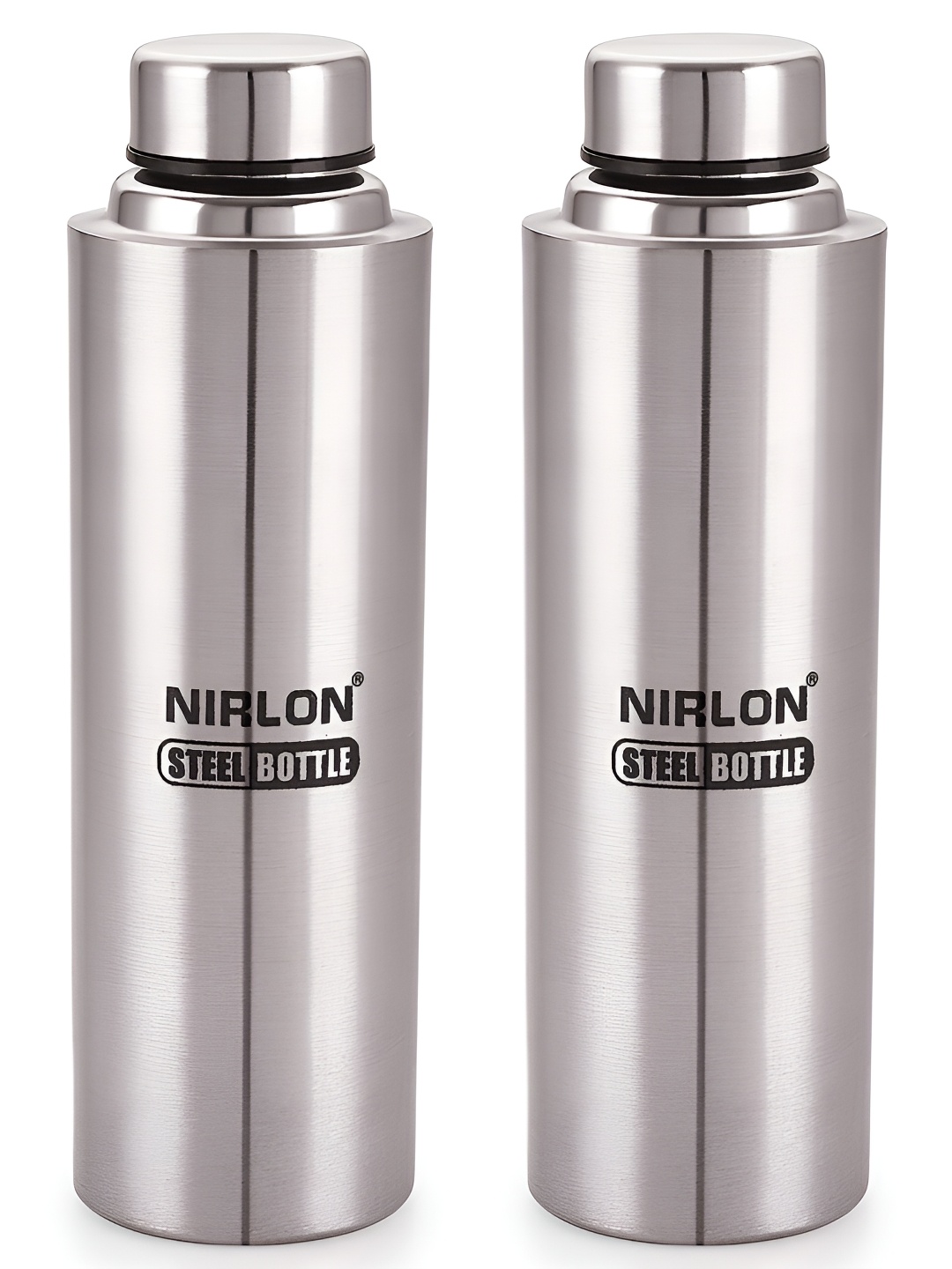 

NIRLON Silver-Toned 2 Pieces Stainless Steel Solid Water Bottle 1l