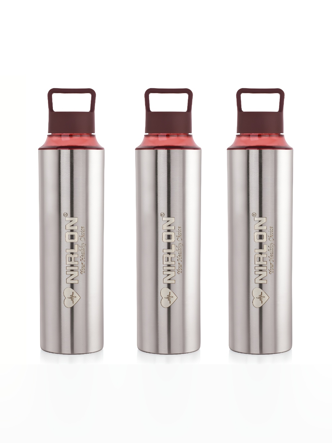 

NIRLON Brown & Silver Toned 3 Pieces Stainless Steel Single Wall Water Bottle 900ml