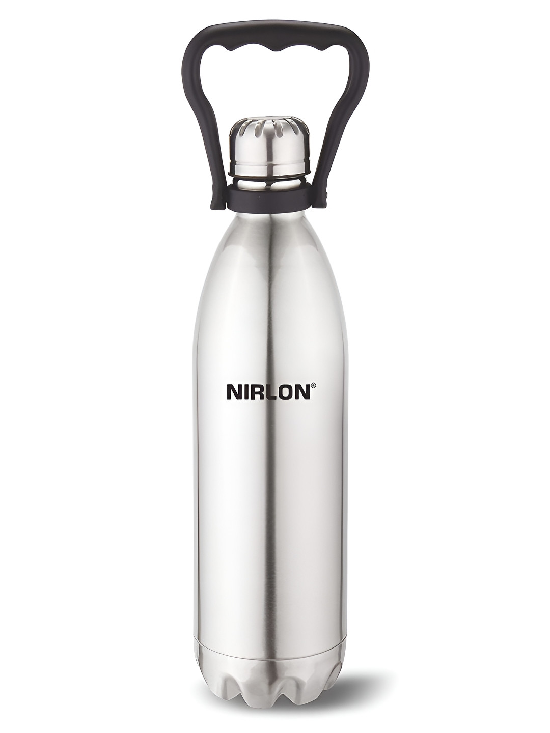 

NIRLON Silver-Toned Single Stainless Steel Vaccum Insulated Flask Water Bottle 1.8l
