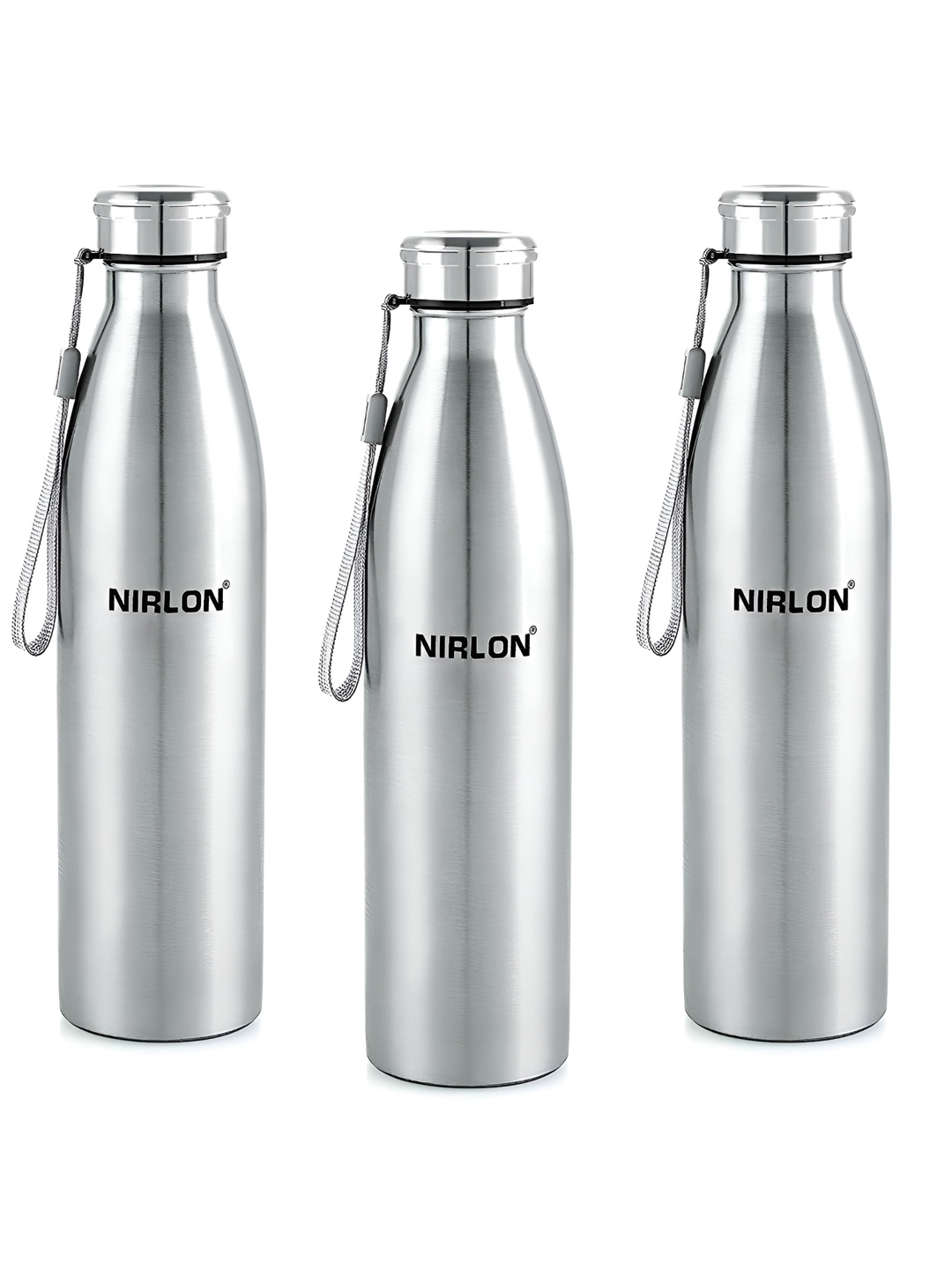 

NIRLON Silver-Toned 3 Pieces Stainless Steel Water Bottles