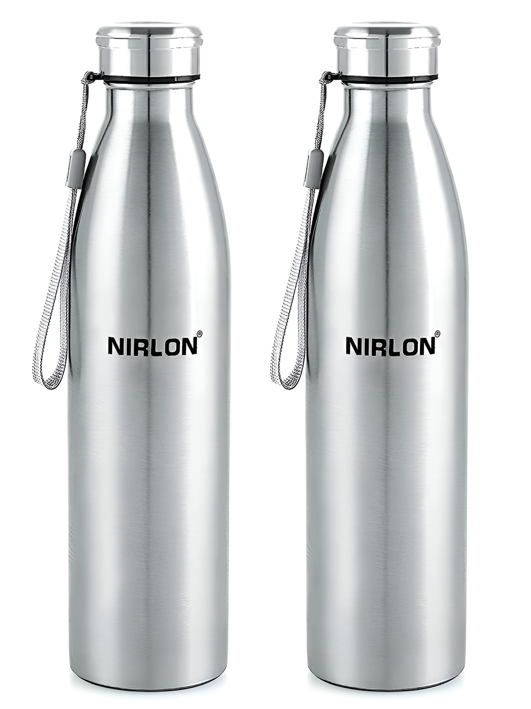 

NIRLON Silver-Toned 2 Pieces Stainless Steel Solid Water Bottle 1L