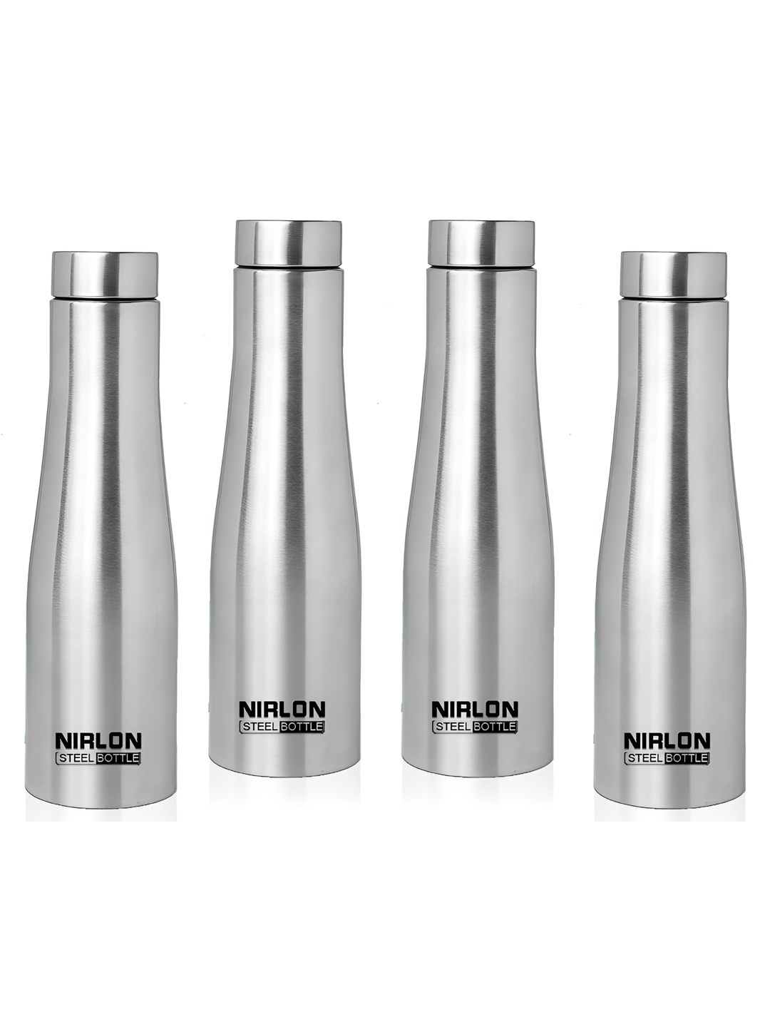 

NIRLON Silver-Toned 4 Pieces Stainless Steel Solid Water Bottles 1 L